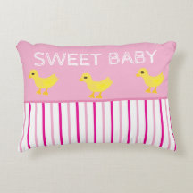 Bebé dulce Patos Amarillos Tiras Blancas Rosa