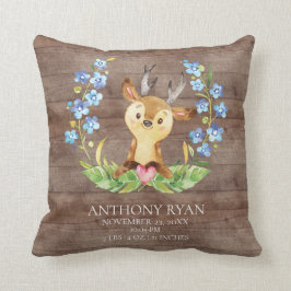 Cojín Decorativo Bebé dulce venado Nacimiento Estadísticas Pillow