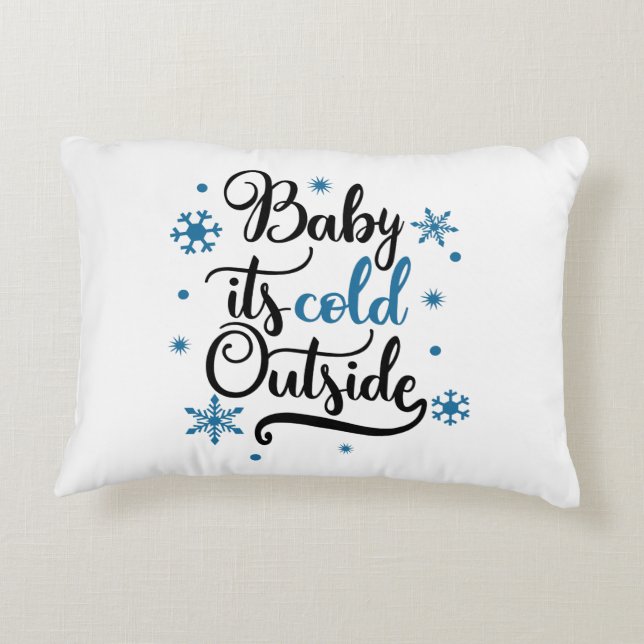 Cojín Decorativo bebe el frío afuera (Reverso)