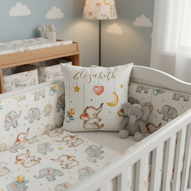 Cojín Decorativo Bebé elefante lindo  (Subido por el creador)