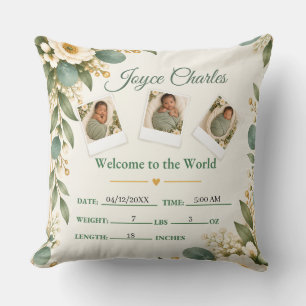 Cojín Decorativo Bebé en Floración Verde Botánico Salvia