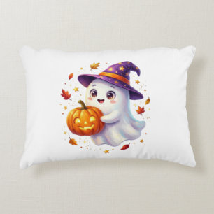 Cojín Decorativo Bebé fantasma de Halloween lindo sosteniendo Jack