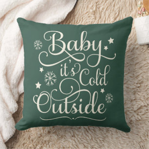 Cojín Decorativo Bebé, frío fuera de Hunt, vacaciones de escritura 