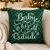 Bebé hace frío afuera Plaid Verde Navidad