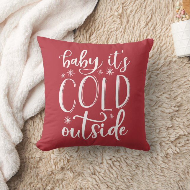Cojín Decorativo Bebé hace frío afuera | Vacaciones (Manta)