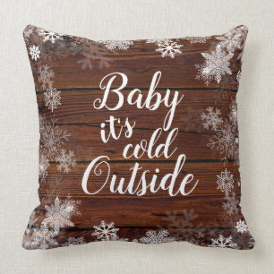 Cojín Decorativo Bebé, hace frío fuera de Winter Baby Shower