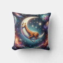 Bebé Jirafa Celestial Durmiendo en la Luna y las E