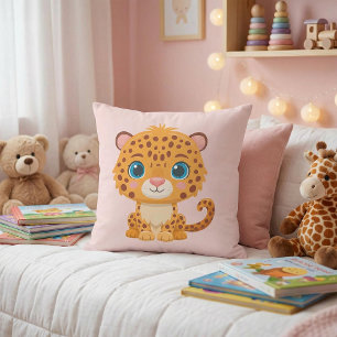 Cojín Decorativo Bebé Leopardo Safari Animal Adorable Niños