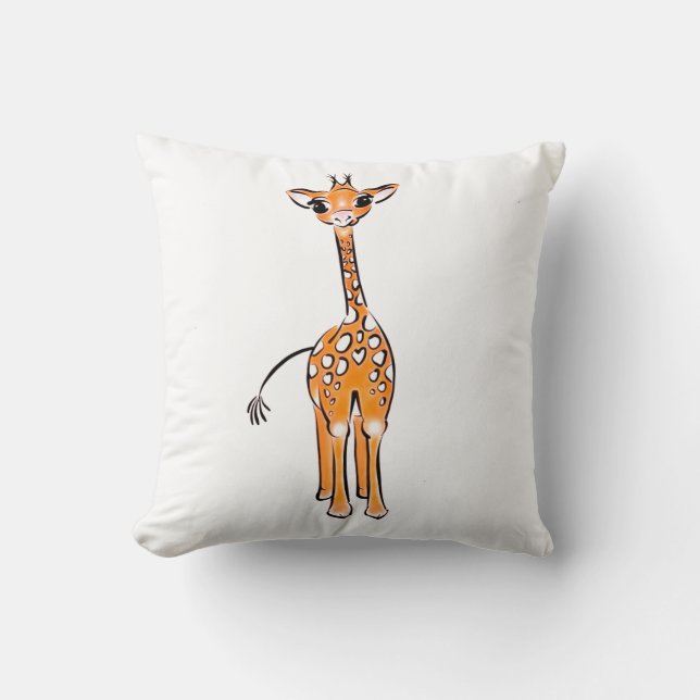 Cojín Decorativo Bebé lindo Giraffe, animales de safari (Anverso)