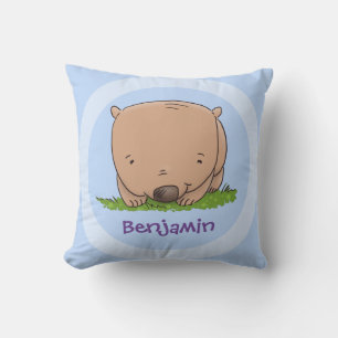 Cojín Decorativo Bebé lindo ilustracion personalizado de wombat aus