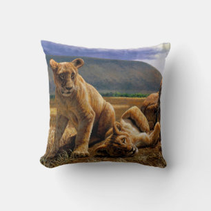 Cojín Decorativo Bebé lindo Lion Cubs Africano