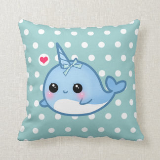Cojín Decorativo Bebé lindo narwhal en lunares