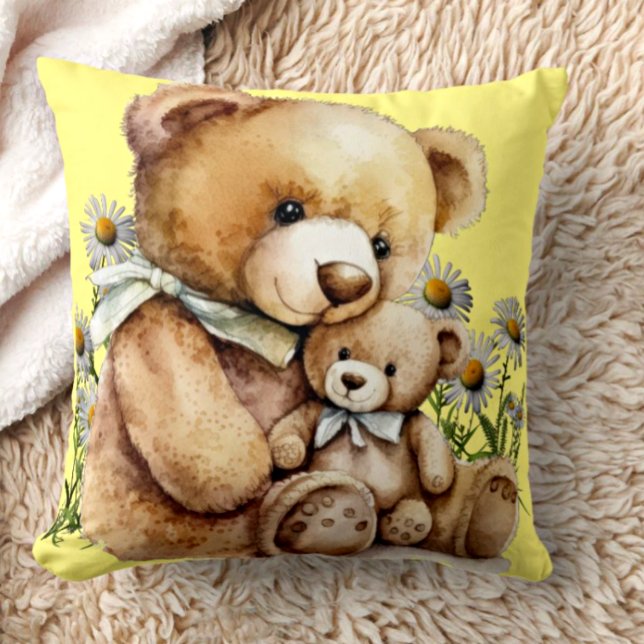 Cojín Decorativo Bebé lindo Nursery niño pequeño Teddy Oso Amarillo (Subido por el creador)