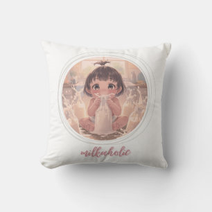 Cojín Decorativo Bebé Milkahólico Impresión Arte Divertido de Gua