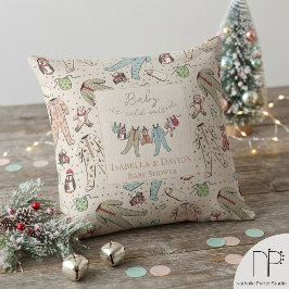 Cojín Decorativo Bebé Neutral Fuera Hace Frío Bebé en la Ducha de I