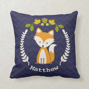 Cojín Decorativo Bebé personalizado Fox Wreath Pillow - Niño