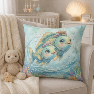Cojín Decorativo Bebé Piscis Zodíaco Guardería Niños