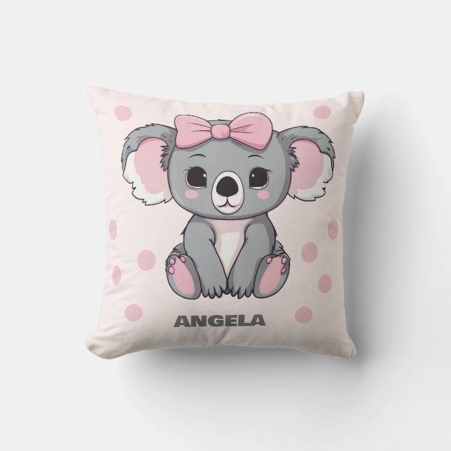 Cojín Decorativo Bebé rosa Koala Bear (Anverso)