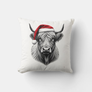 Cojín Decorativo Bebé Ternero Highland Cow Navidad Regalos De Santa