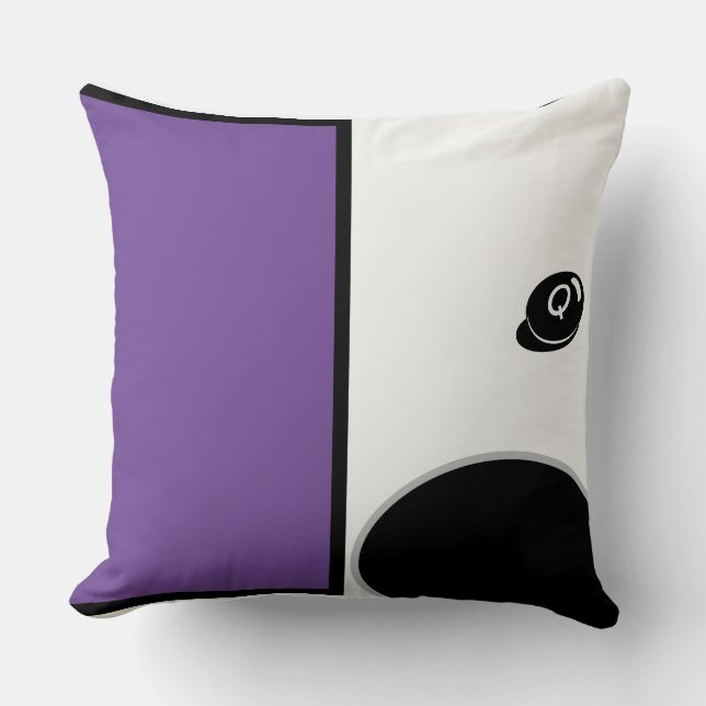Cojín Decorativo BebéCUTE _púrpura, BLANCO, NEGRO, RMDESIGNFLO55 (Anverso)
