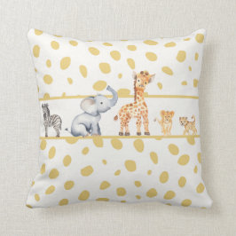 Cojín Decorativo Bebés de Safari de la Selva Cute