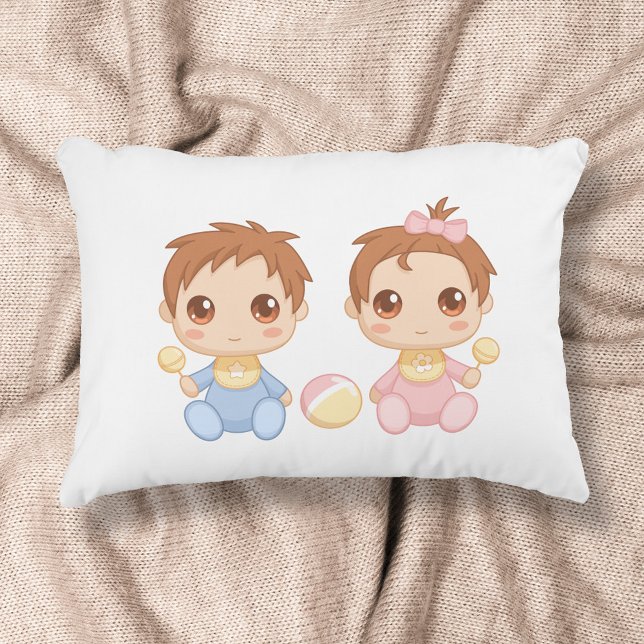 Cojín Decorativo Bebés gemelos niño y Chica (Subido por el creador)
