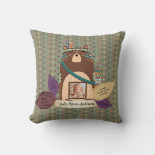 Cojín Decorativo Bebés Stats Milestones Pillow - Animales de Woodla