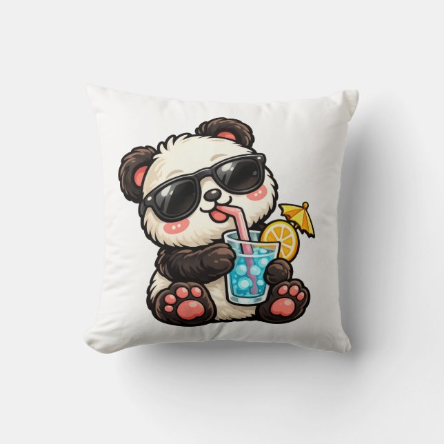 Cojín Decorativo Bebida Cool Panda (Anverso)