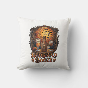 Cojín Decorativo Bebida de Boos Halloween Calavera Botella Cerveza