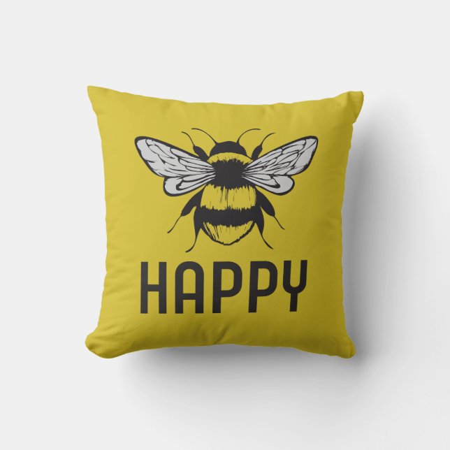 Cojín Decorativo Bee Happy (Anverso)