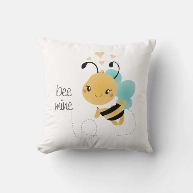 Cojín Decorativo Bee Mine Bumblebee Amarillo Negro (Anverso)