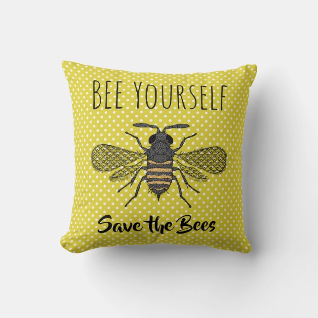 Cojín Decorativo BEES y Honeycomb - Salven las abejas (Anverso)