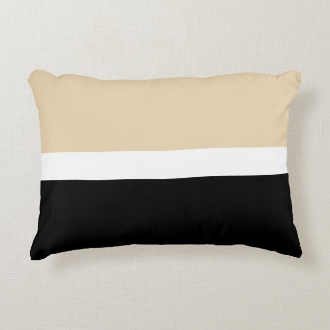 Cojín Decorativo Beige Black Abstract Stripe (Anverso)