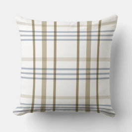 Cojín Decorativo Beige Blue Plaid