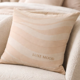 Cojín Decorativo Beige Blush Ripple Throw Pillow