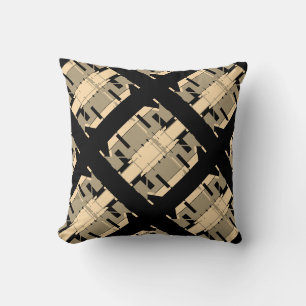 Cojín Decorativo Beige de Taupe sobre el modo diagonal geométrico n