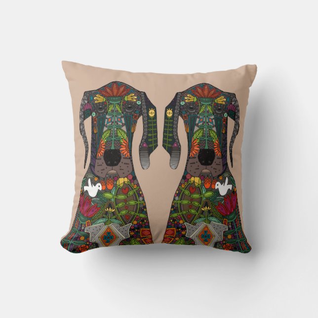 Cojín Decorativo Beige del amor de great dane (Anverso)