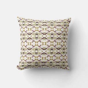 Cojín Decorativo Beige dorado de borgoña en pequeños azulejos blanc