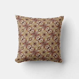 Cojín Decorativo Beige dorado marrón mosaico suroeste mosaicos diag