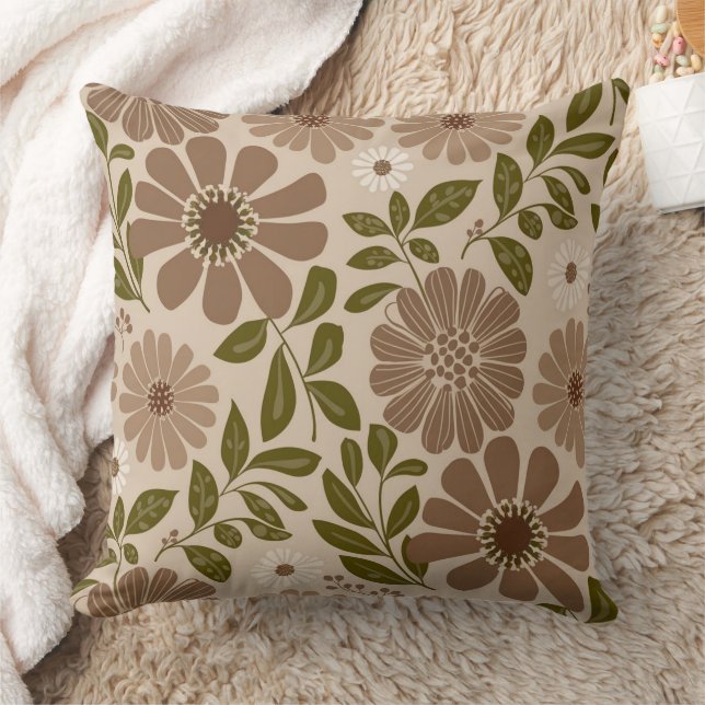 Cojín Decorativo Beige floral (Manta)