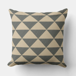 Cojín Decorativo Beige green triangle pattern Throw Pillow