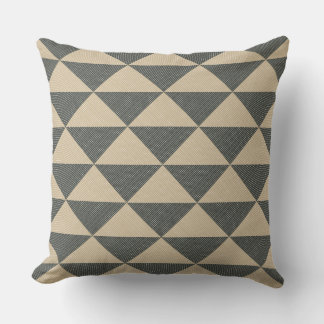 Cojín Decorativo Beige green triangle pattern Throw Pillow