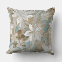 Beige Marrón Azul Turquesa Floral