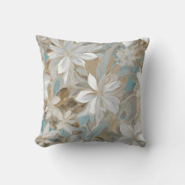 Cojín Decorativo Beige Marrón Azul Turquesa Floral
