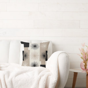 Cojín Decorativo Beige Moderno, Estallido de Estrellas Minimalista