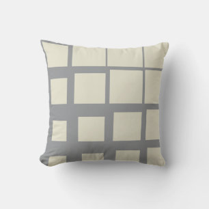 Cojín Decorativo Beige Moderno Plaid Desconstruido Abstracto Geomét