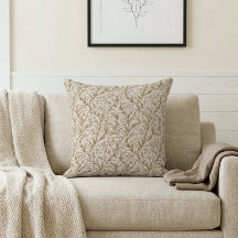Beige Neutro Dorado Hoja Botánica William Morris