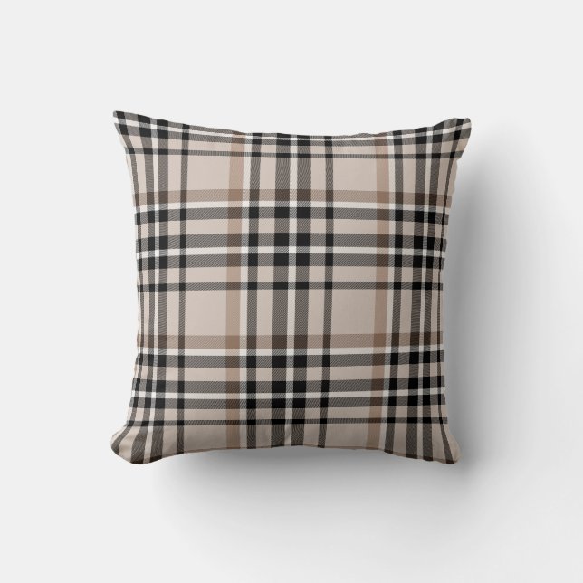 Cojín Decorativo Beige Plaid (Anverso)