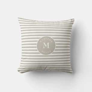 Cojín Decorativo Beige Rayado Neutral Personalizado