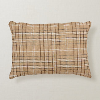 Cojín Decorativo Beige Tartán: Tejidos de plástico clásicos.
